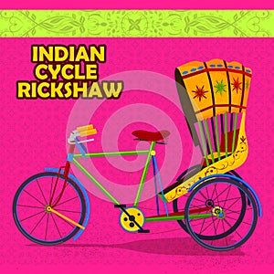 Indian Cycle Rickshaw representing colorful India