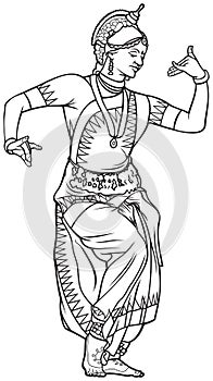 Indian dance vector illustration