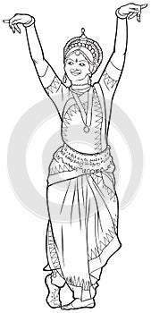 Indian dance vector illustration variant 3