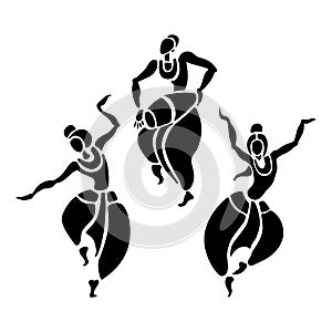 Indian dancers. Vector Illustration. photo
