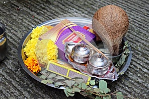 Indian dasara/dashara traditional things required for ritual pooja