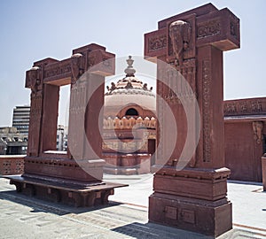 Columns with decorations