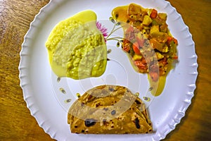 Indian Delicious food, Roti sabji kheer