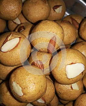 Indian delicious sweet laddu, besan ke laddu