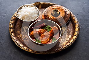 Indian dish Spicy Chicken Curry.