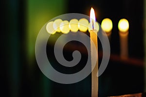 Indian diwali lighting with diya and candle