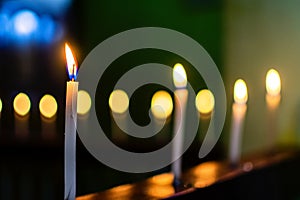 Indian diwali lighting with diya and candle