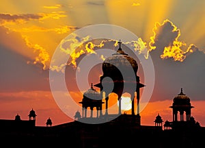 Indian domes sunset
