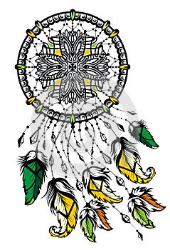 Indian Dream catcher with feathers