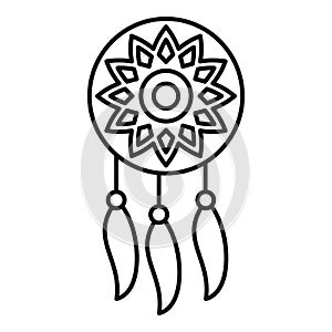 Indian dream catcher icon outline vector. Tribal native