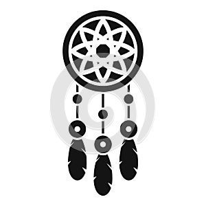 Indian dream catcher icon simple vector. Tribal native