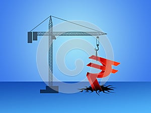 Indian economy, finance, with Indian rupee symbol, Indian union budget, , abstract background, illustration 3D rendering