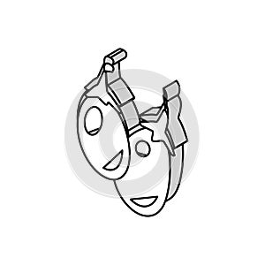 indian eggplant isometric icon vector illustration