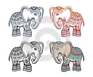 Indian ethnic elephant with african tribal ornament