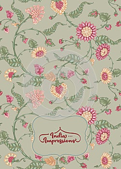 Indian ethnic pattern with stylized florwers.