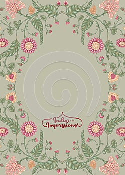 Indian ethnic pattern with stylized florwers.