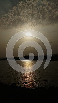 Indian evening time river side sunset.