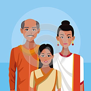 Indian family india cartoon