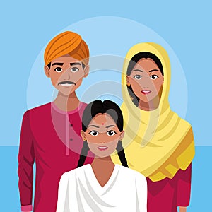 Indian family india cartoon