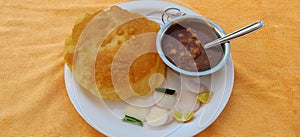 Indian fast food chola bhatura