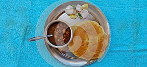 Indian fast food chola bhatura