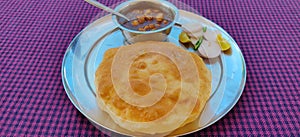 Indian fast food chola bhatura