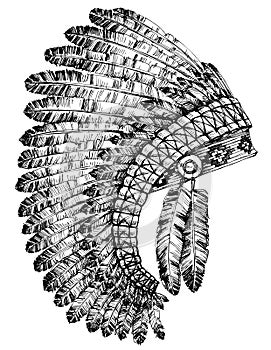 Indian feathers headdress photo