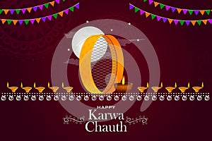 Indian festival background Karva Chauth celebrated by Hindu women