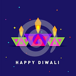 Indian festival Diwali theme DIYA wishing card