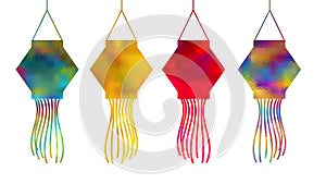 Indian festival Diwali theme lantern n abstract pattern