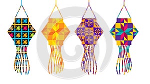 Indian festival Diwali theme lantern n abstract pattern