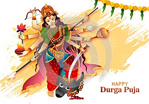 Indian festival goddess durga face holiday celebration card background