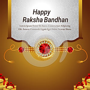 Indian festival happy raksha bandhan invitation greeting card on creative background