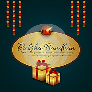 Indian festival happy raksha bandhan invitation greeting card with vector illustration