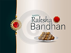 Indian festival happy raksha bandhan invitation greeting card with vector illustration