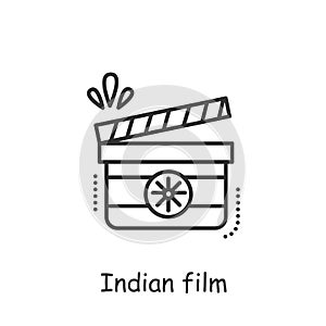 Indian film line icon. Editable illustration