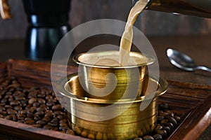 Indian filter coffee in a cup