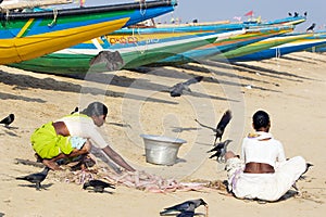 Indian fisherman with the fishes