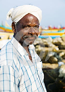 Indian Fisherman, Kerela, India photo