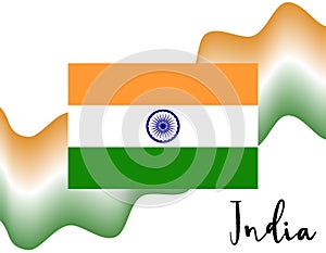 Indian flag and abstract background. Flat illustration EPS 10