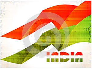 Indian Flag background with Asoka chakra on white