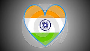 Indian flag heart art for 15 august independenceday