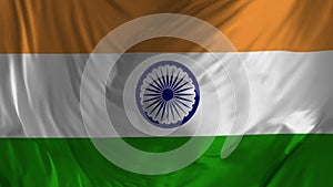 Indian flag video waving in wind. Realistic india Flag background. Looping Closeup 1080p Full HD