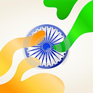 Indian flag with wavy abstract shape. Vector illustration