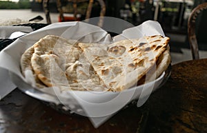 Indian Flat Bread, Chapati, Naan Closeup