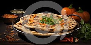 Indian Flat Bread Closeup, Traditional Flatbread also Known as Pita Bread, Roti, Chapati, Naan or Tortilla