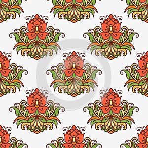 Indian Flowers Lotus Pattern