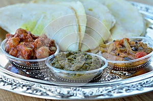 Indian food, Masala Dosa with Sambar and Channa Masala