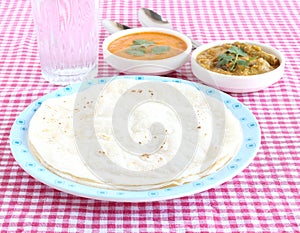 Indian Food Rice Roti