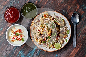 Indian food Sabudana Khichhichdi serves in festival seasons.